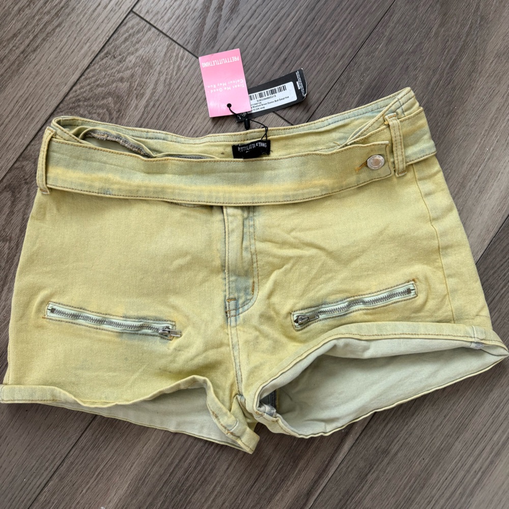 Yellow Denim Shorts